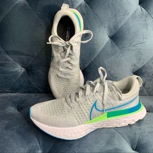 Nike React Infinity Run Flyknit 2 Men’s 10 Grey White Blue